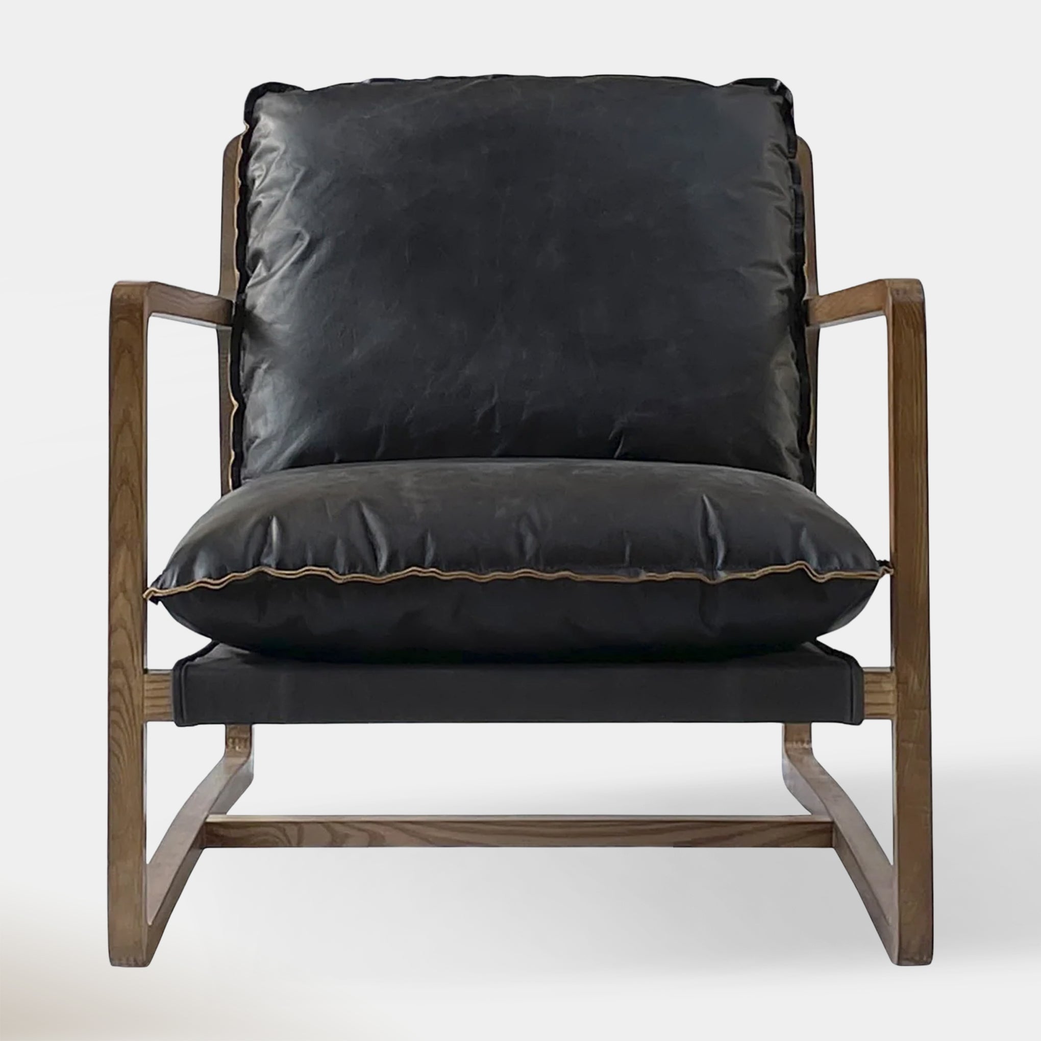 Oskar Club Chair - Black Leather | Hoft Home