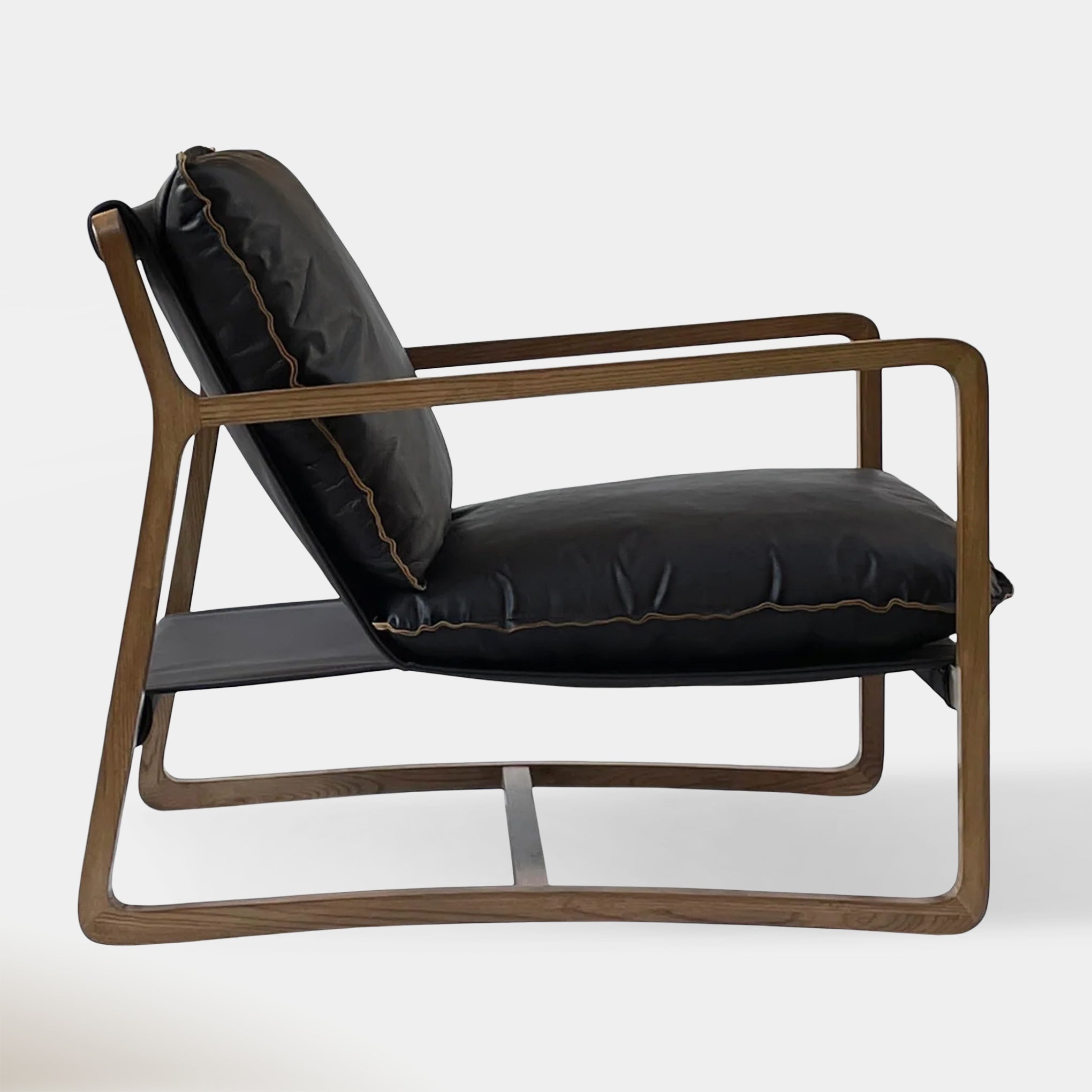 Oskar Club Chair - Black Leather | Hoft Home