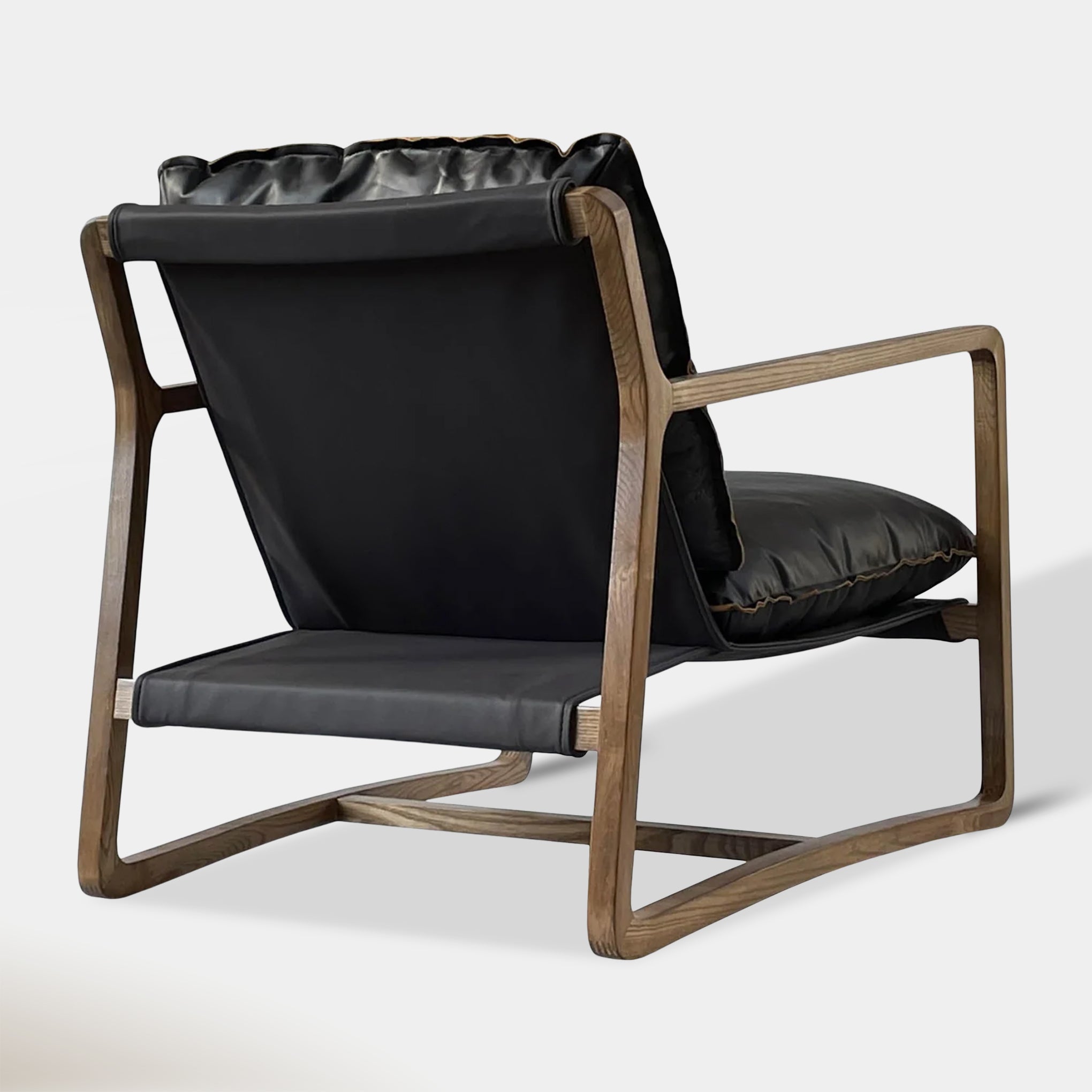 Oskar Club Chair - Black Leather | Hoft Home