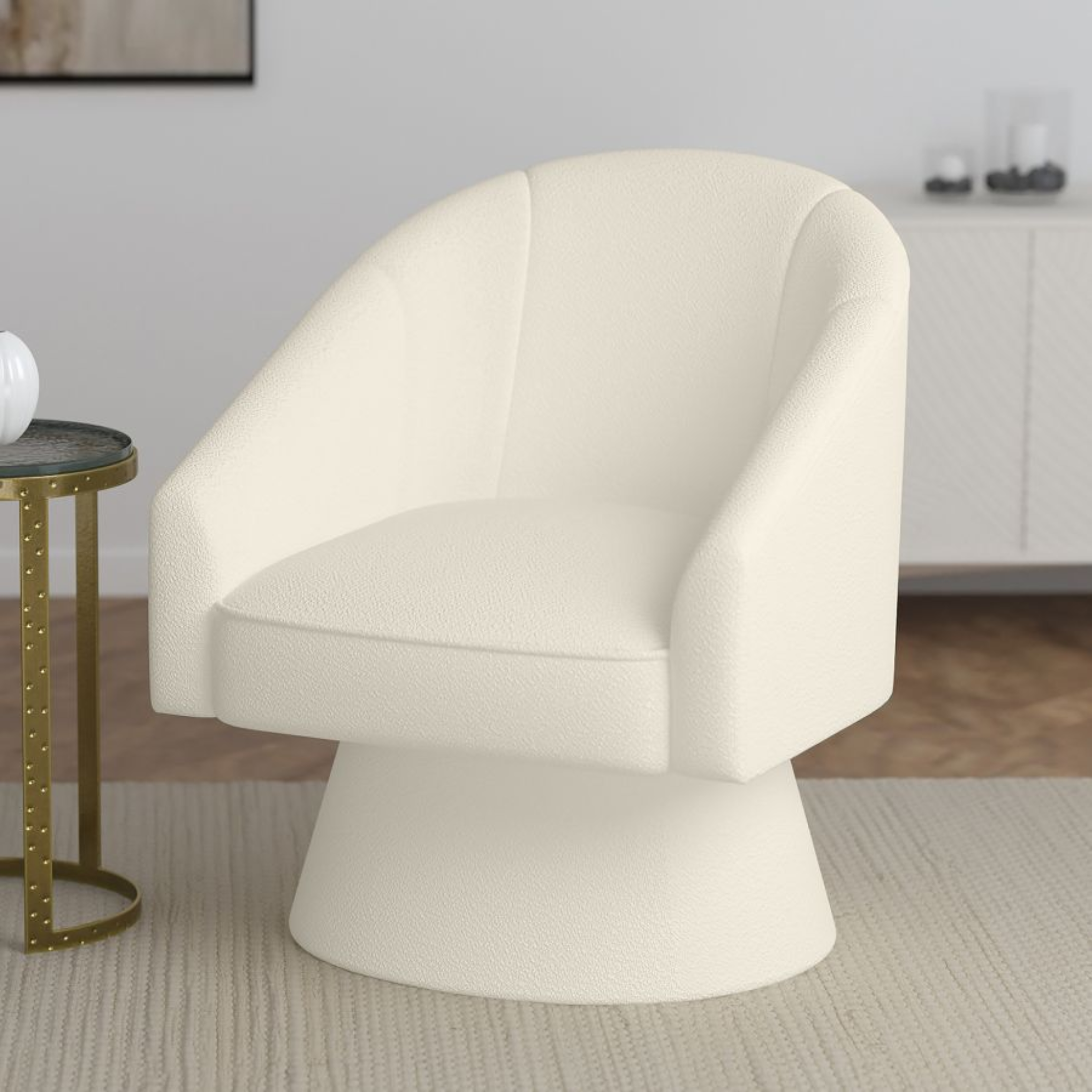 Tilsy Accent Chair - Ivory Boucle | Hoft Home