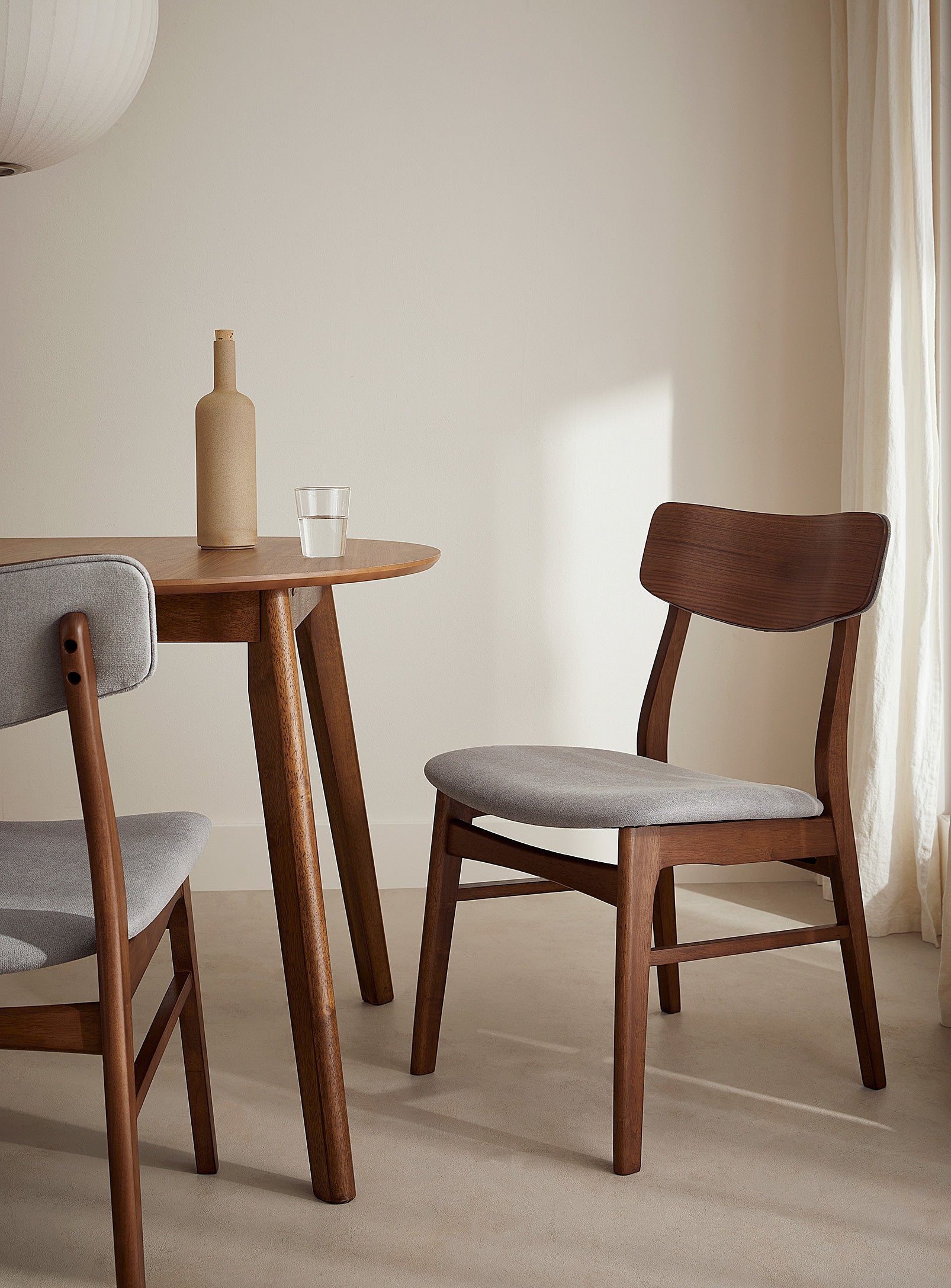 Amara Dining Chair - Walnut & Smoke | Hoft Home