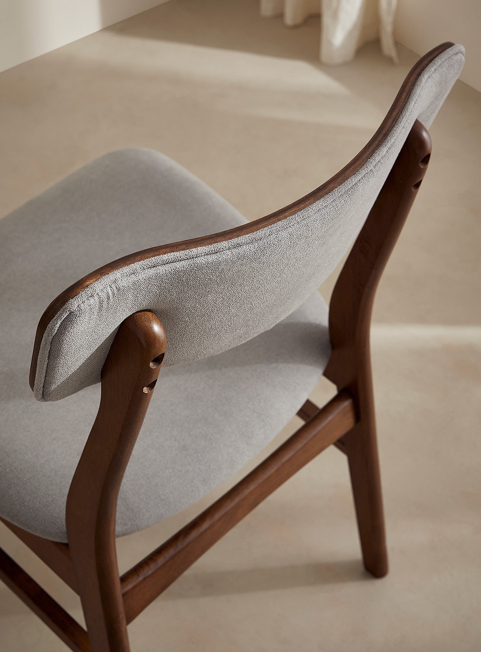 Amara Dining Chair - Walnut & Smoke | Hoft Home