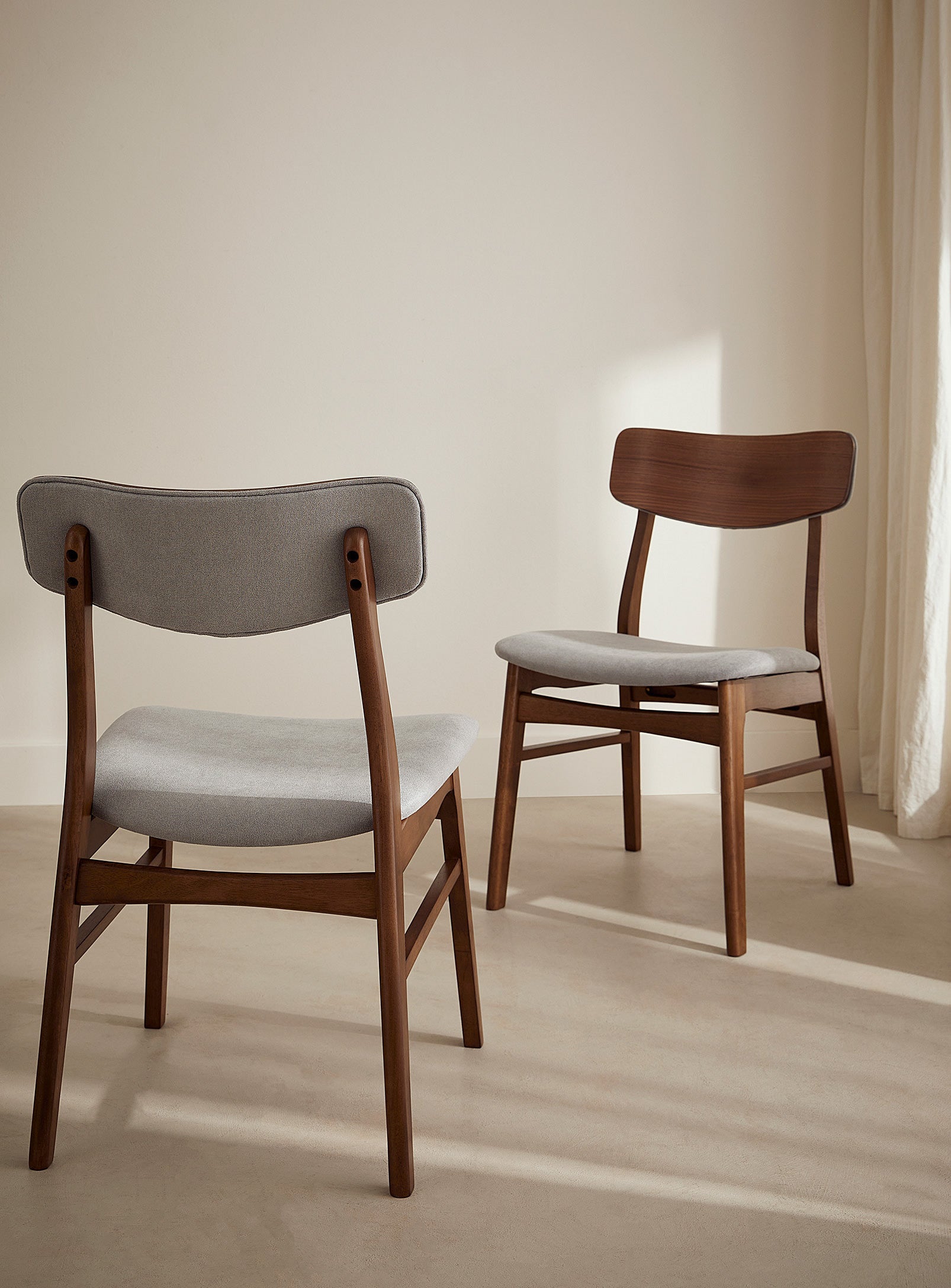 Amara Dining Chair - Walnut & Smoke | Hoft Home