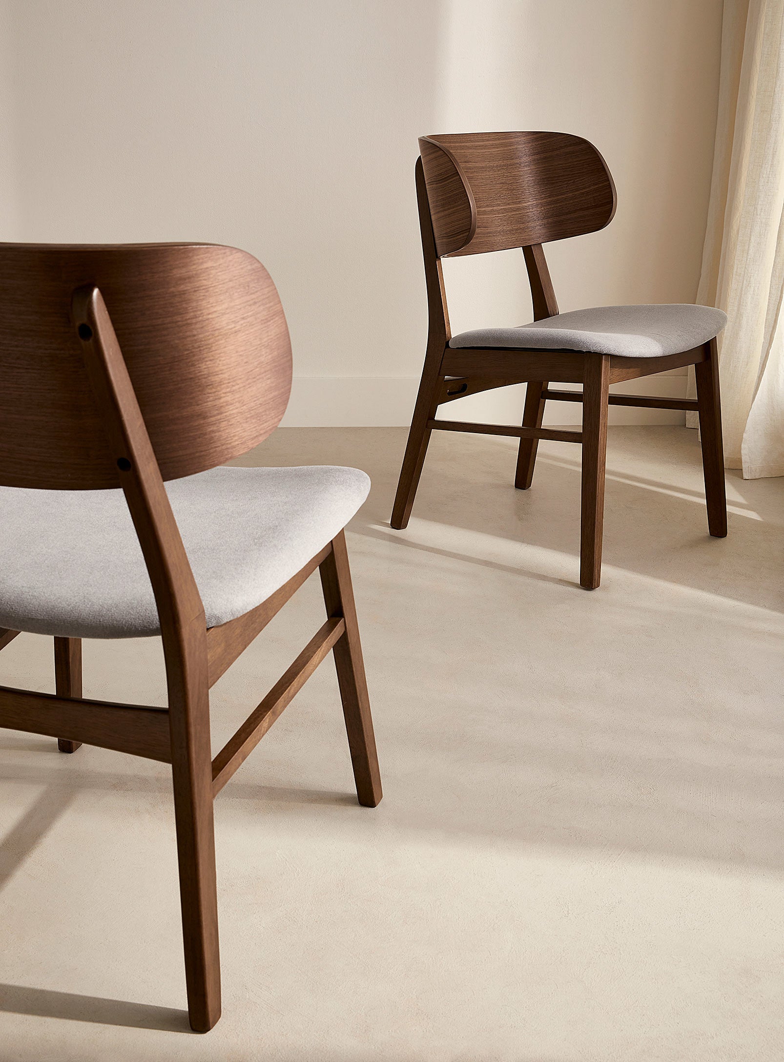 Emery Dining Chair - Walnut & Smoke | Hoft Home