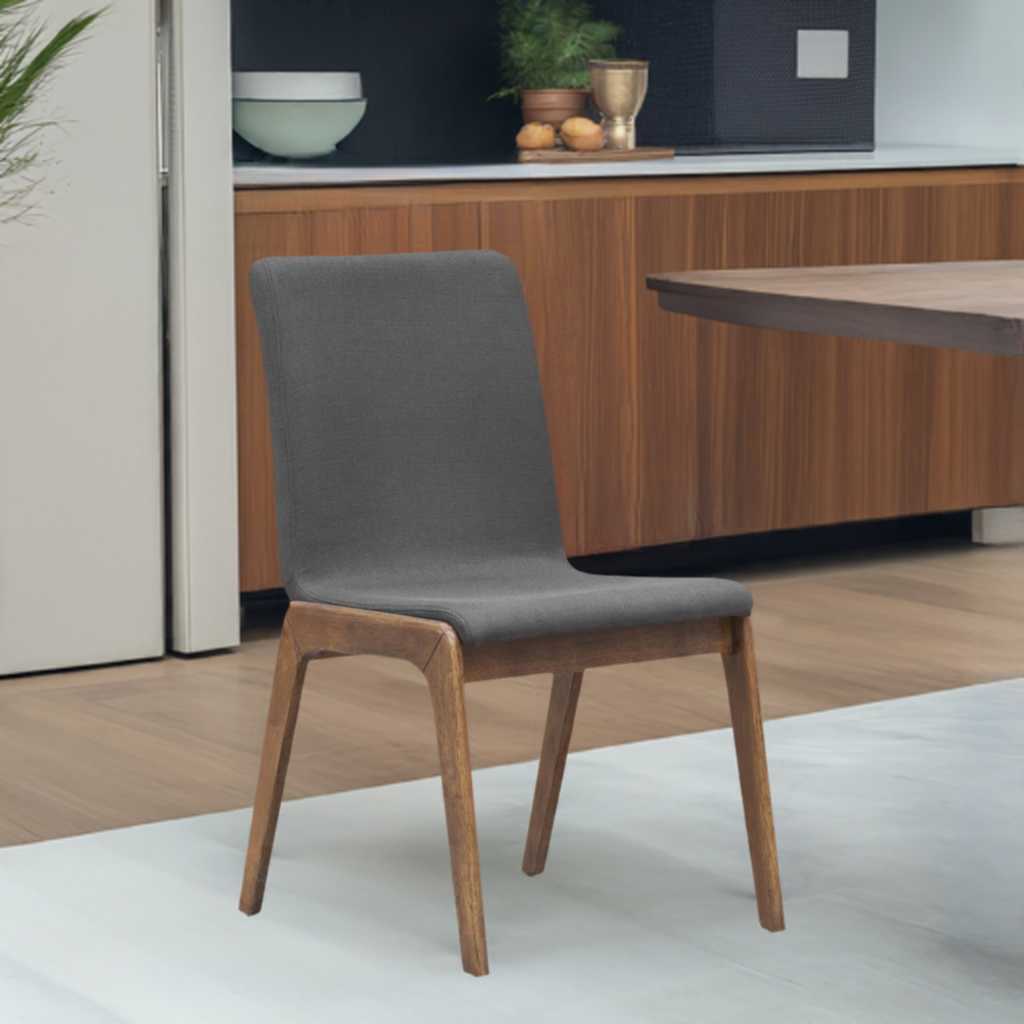 Mikael Dining Chair - Grey & Walnut