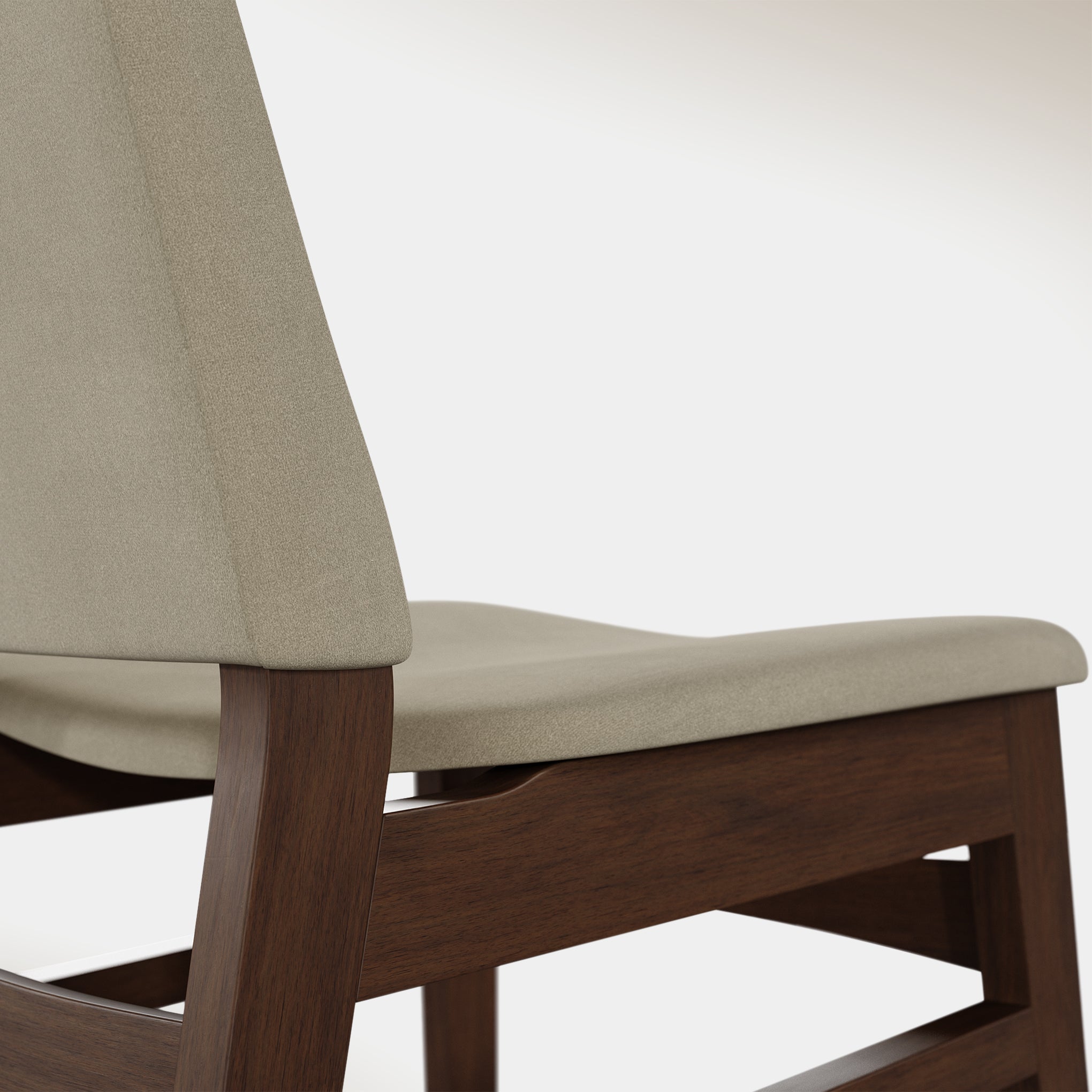 Eira Dining Chair - Ivory & Walnut