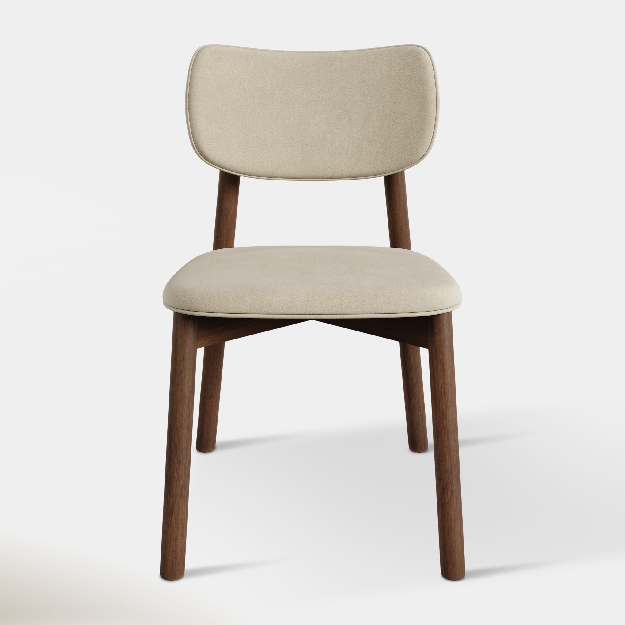 Maia Dining Chair - Ivory & Walnut