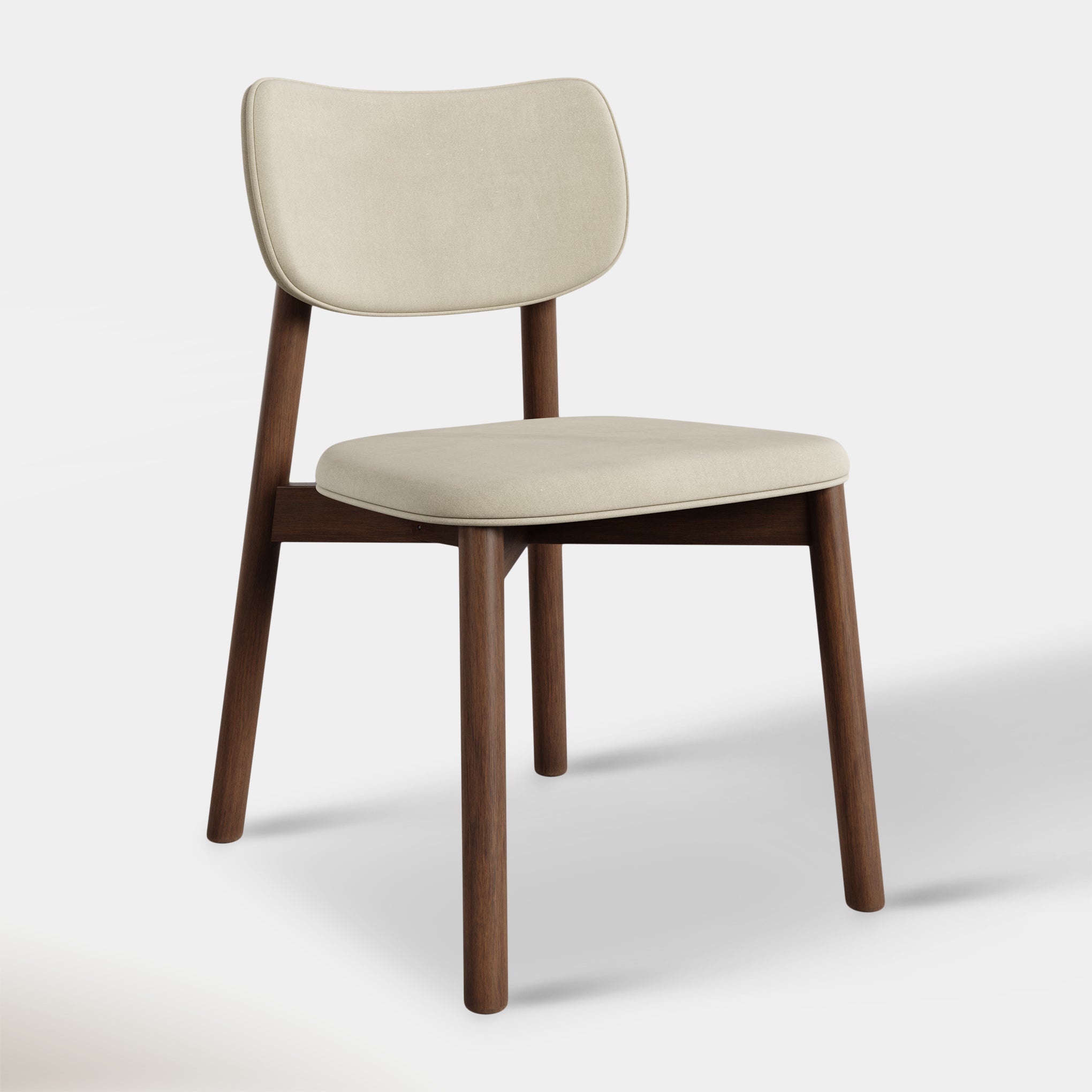 Maia Dining Chair - Ivory & Walnut