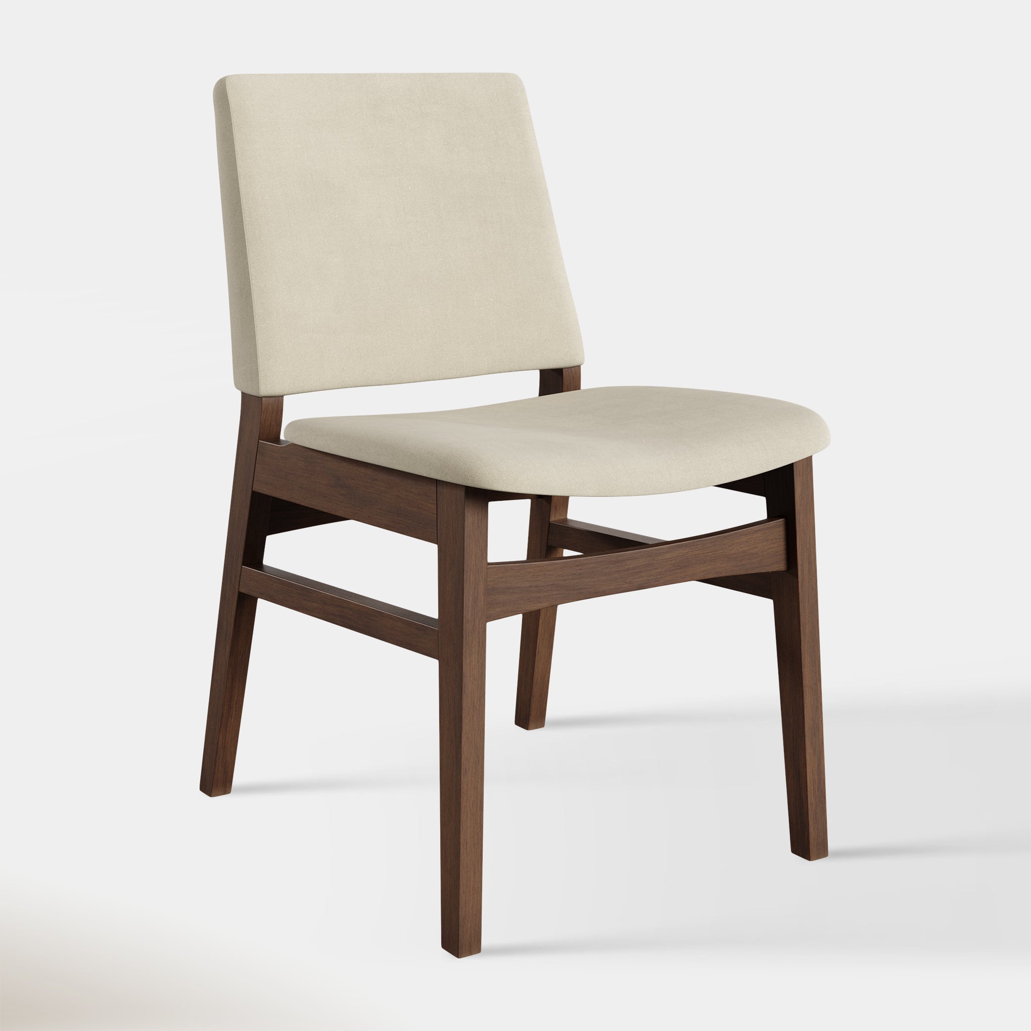 Eira Dining Chair - Ivory & Walnut