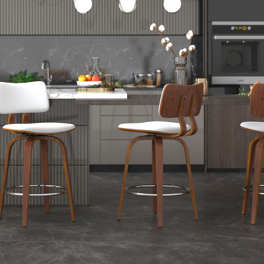 Zaki Counter Stool - White | Hoft Home