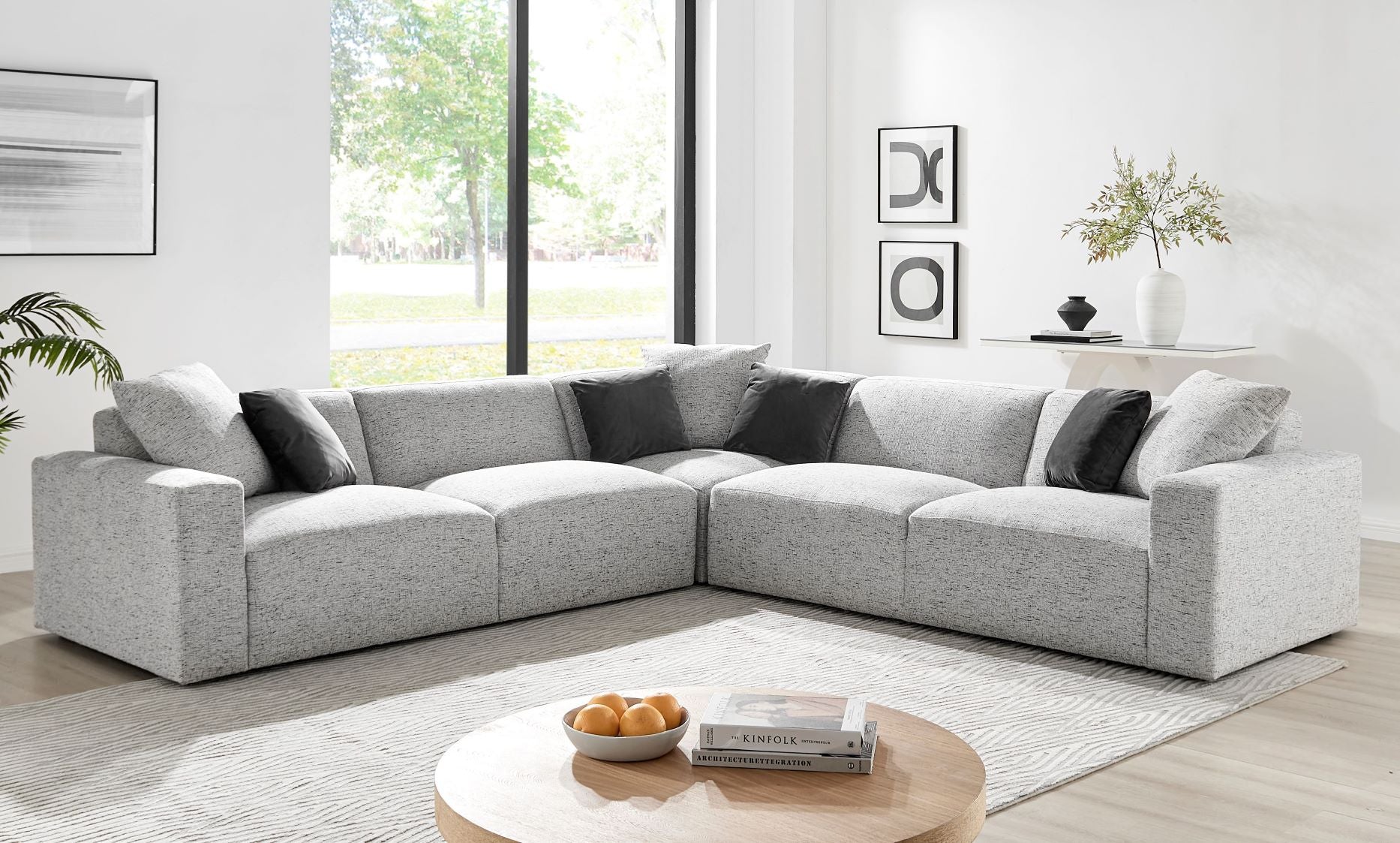 Milano Sectional - Feather Grey | Hoft Home