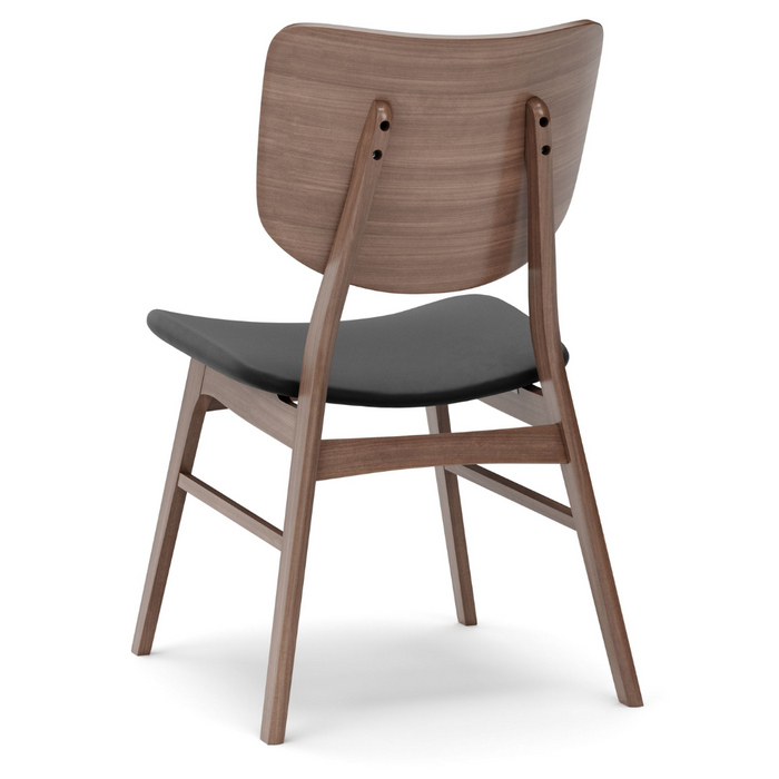 Anders Dining Chair - Walnut & Black Leather | Hoft Home